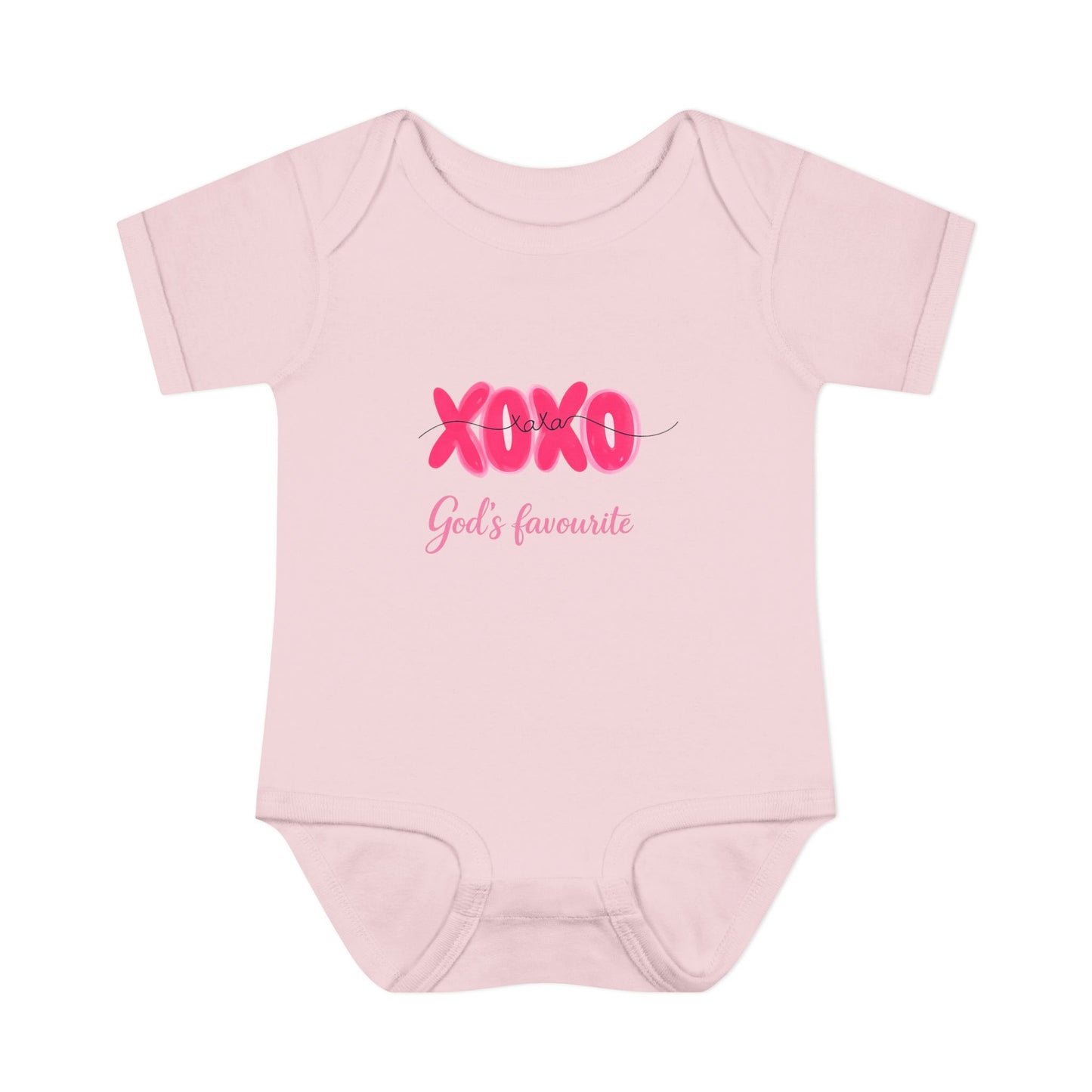 Baby Bodysuit "XOXO God's Favorite" — Cute Pink Valentine Infant Onesie