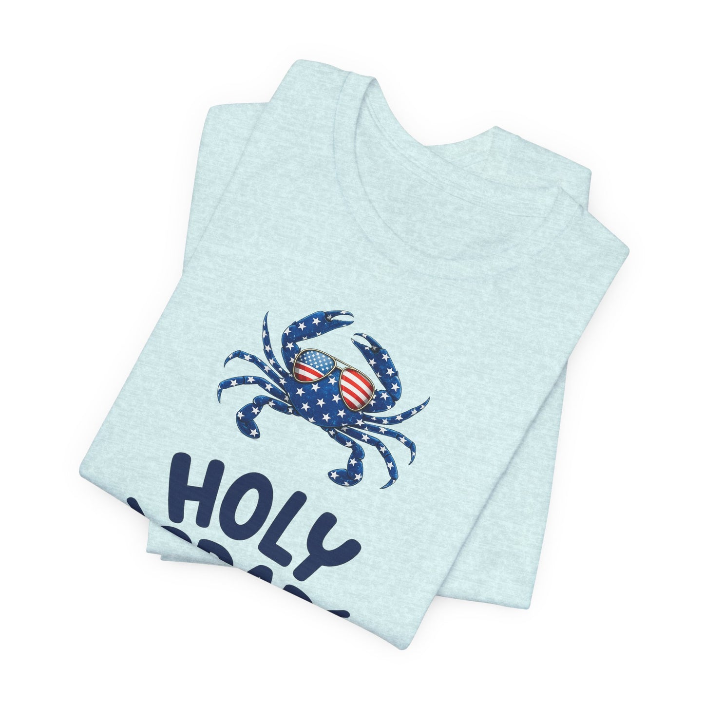 Holy Crab God Is Good T-Shirt — Patriotic Blue Crab Graphic Tee
