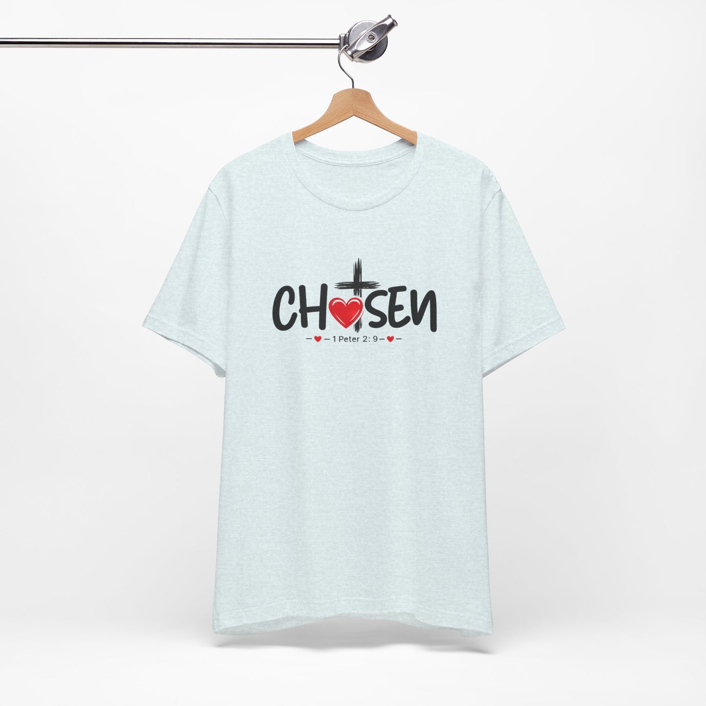 Chosen Cross Heart T-Shirt — Christian Faith Tee (1 Peter 2)