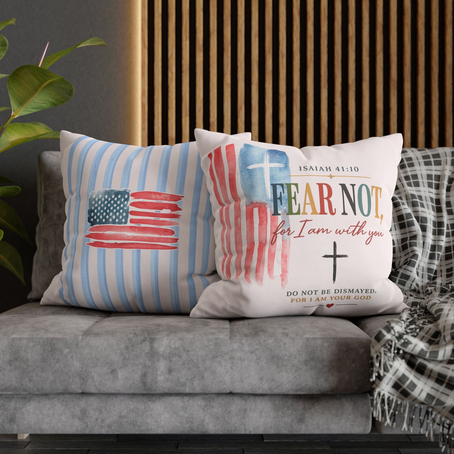 Faith Pillow: "Fear Not, For I Am With You" Isaiah 41:10 Decorative Throw Pillow