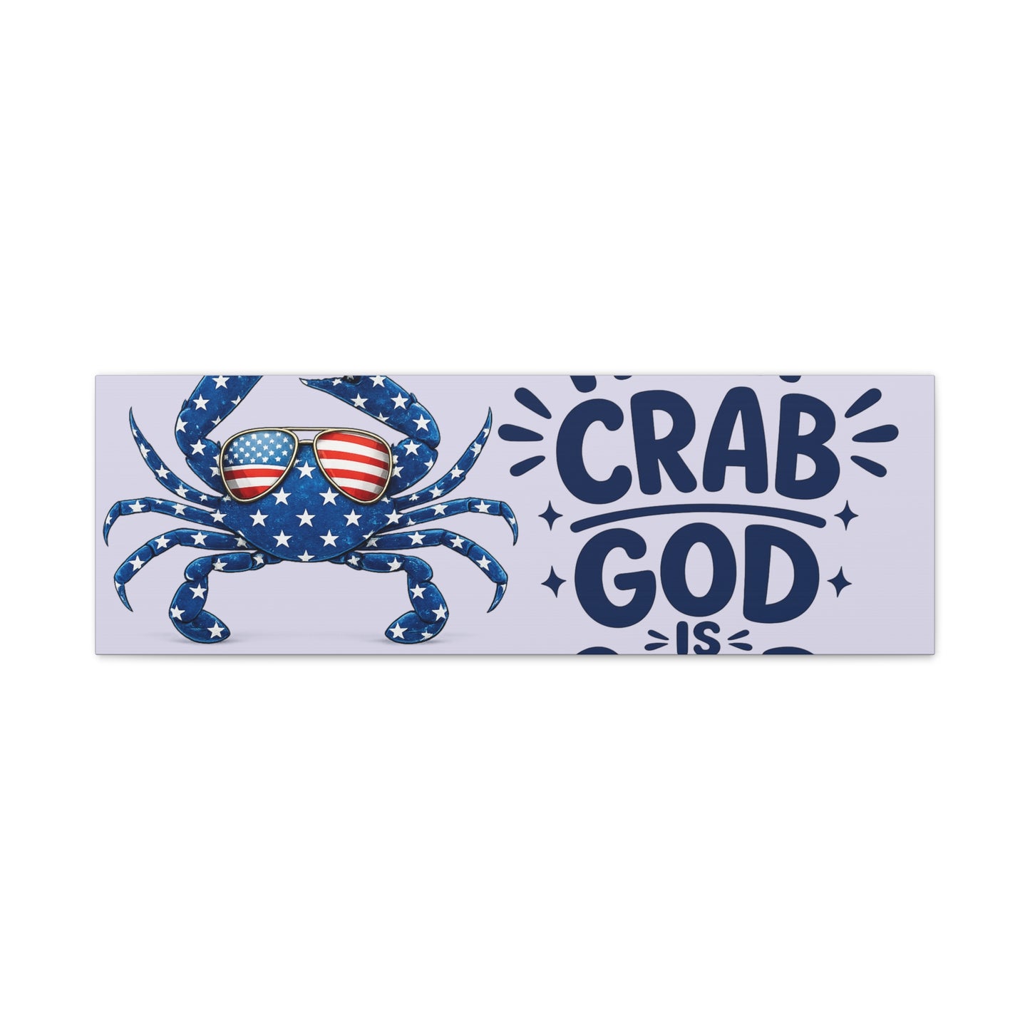 Patriotic Crab Canvas — "Holy Crab God Is Good" Wall Art