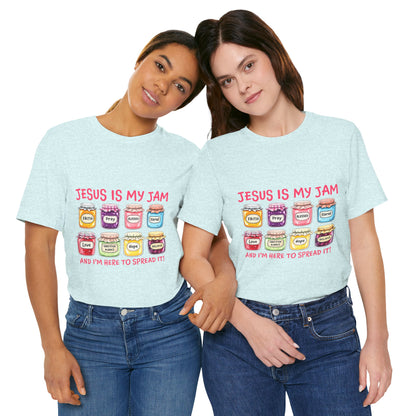 Christian T-Shirt — "Jesus Is My Jam" Jam Jar Graphic Tee