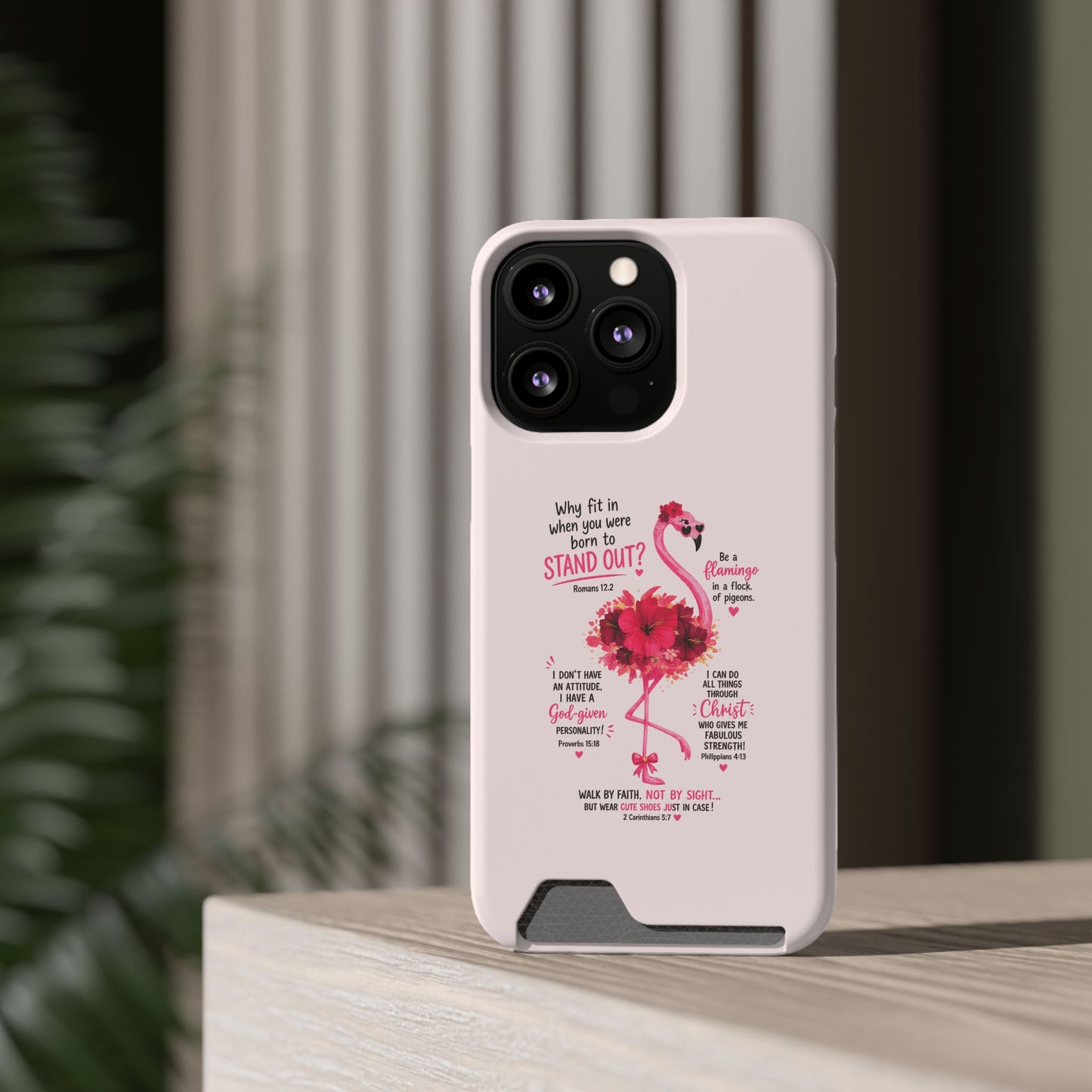 Flamingo 'Stand Out' Phone Card Case — Slim Wallet iPhone Case