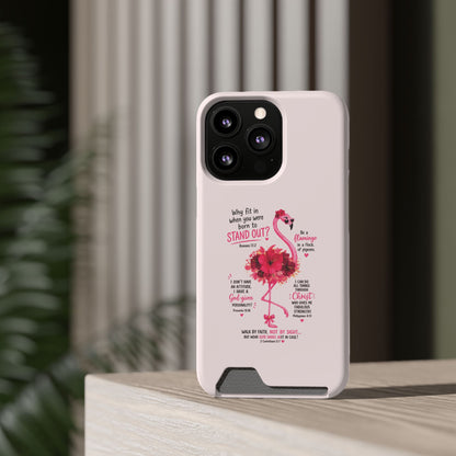 Flamingo 'Stand Out' Phone Card Case — Slim Wallet iPhone Case