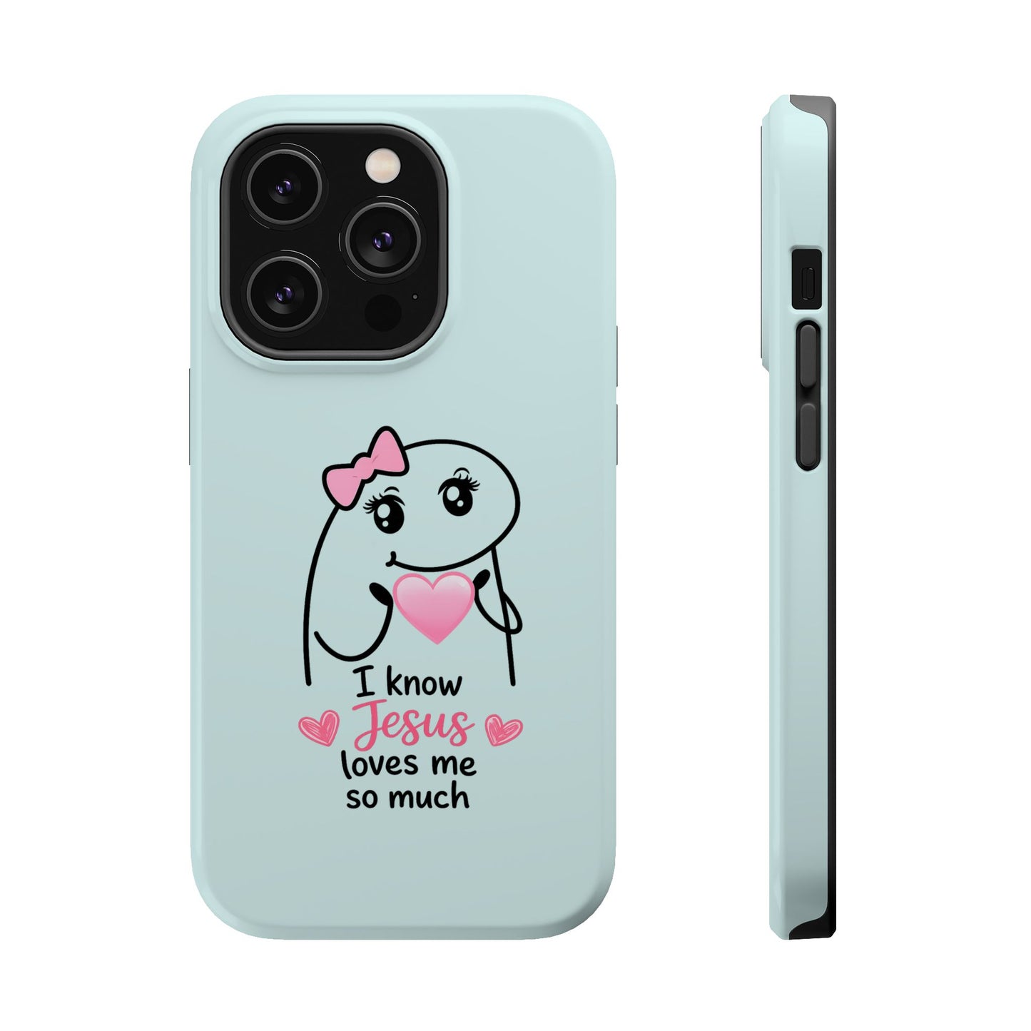 Christian Cute Heart Phone Case — "I Know Jesus Loves Me So Much" Magnetic Impact-Resistant Case