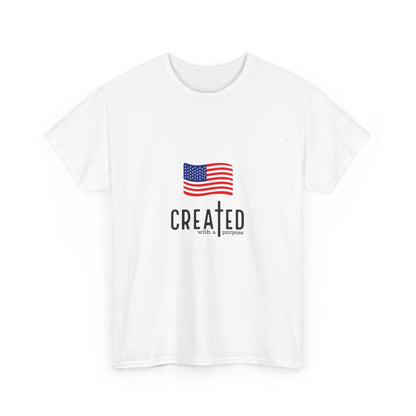 Created American Flag T‑Shirt — 'Created' Patriotic Graphic Tee
