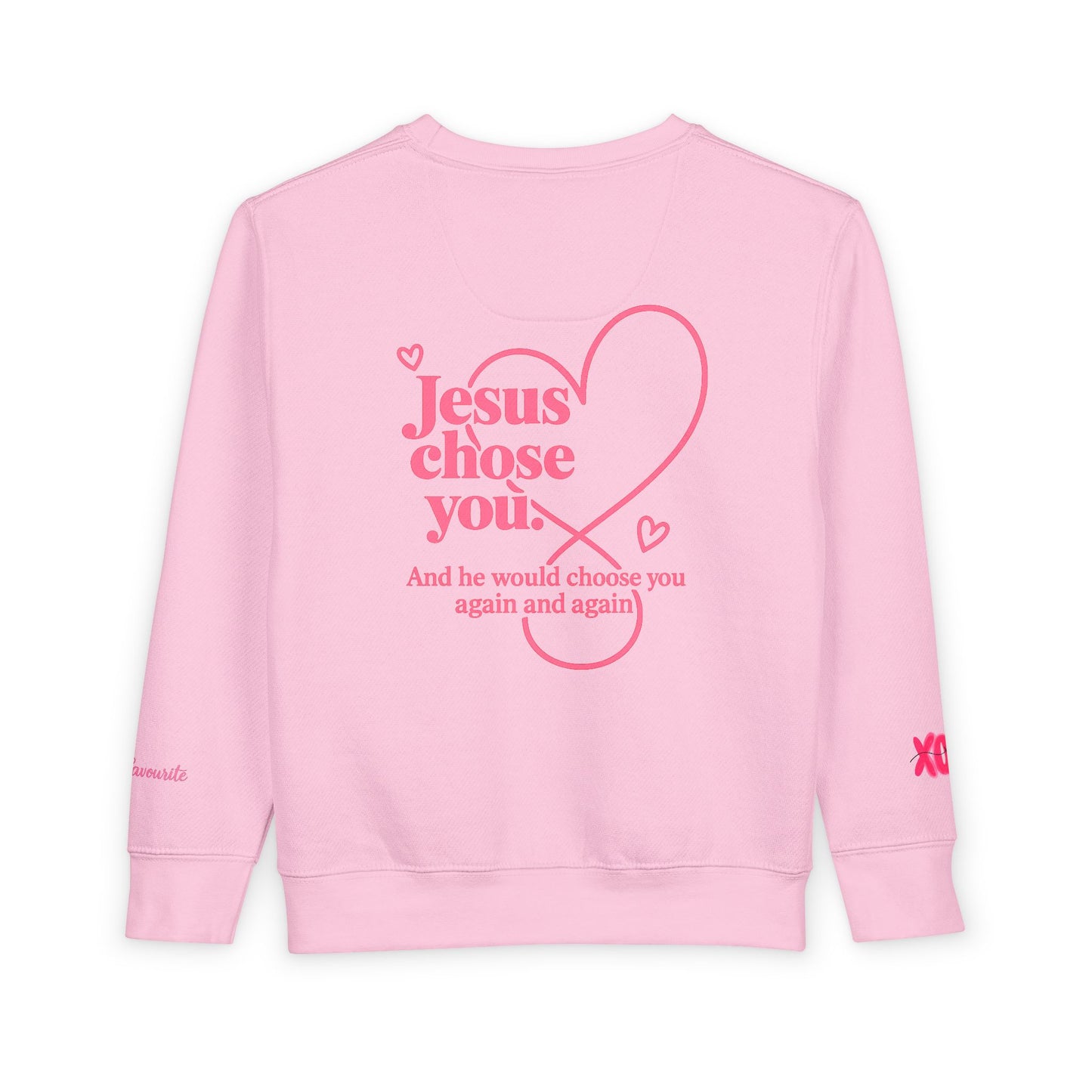 Toddler Sweatshirt - "Riding with Jesus" Pink Beetle Faith Kids Pullover