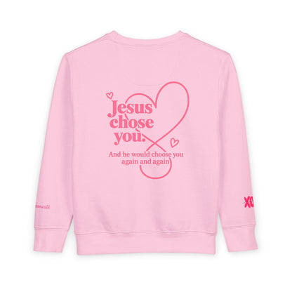 Toddler Sweatshirt - "Riding with Jesus" Pink Beetle Faith Kids Pullover