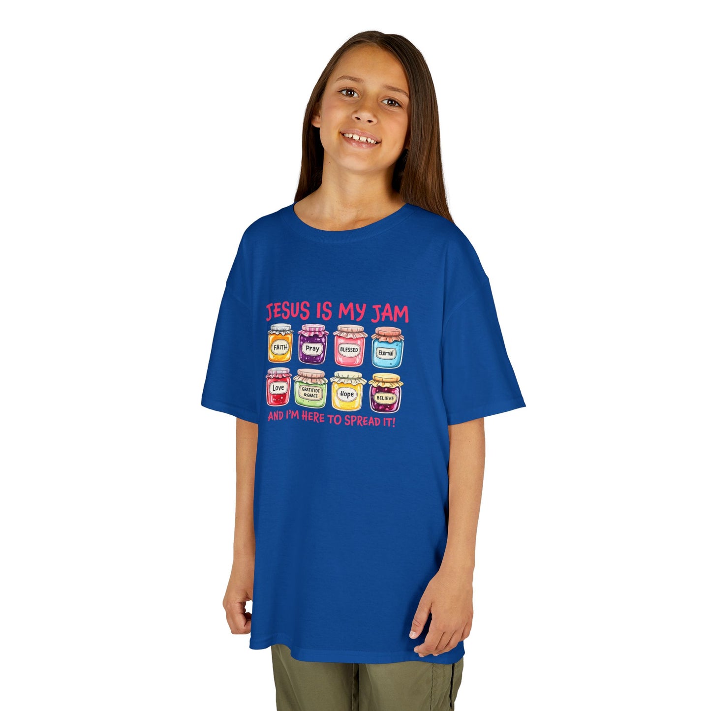 Kids T‑Shirt — "Jesus Is My Jam" Cute Jam Jar Graphic Christian Tee