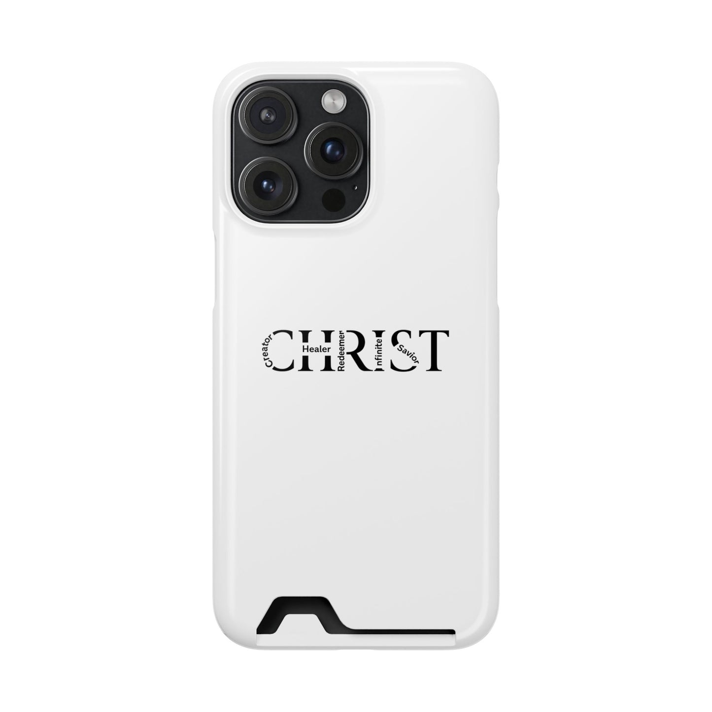 Christian Phone Card Case — Minimal 'CHRIST' Text Wallet Phone Case