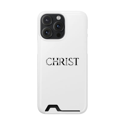 Christian Phone Card Case — Minimal 'CHRIST' Text Wallet Phone Case