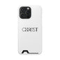 Christian Phone Card Case — Minimal 'CHRIST' Text Wallet Phone Case