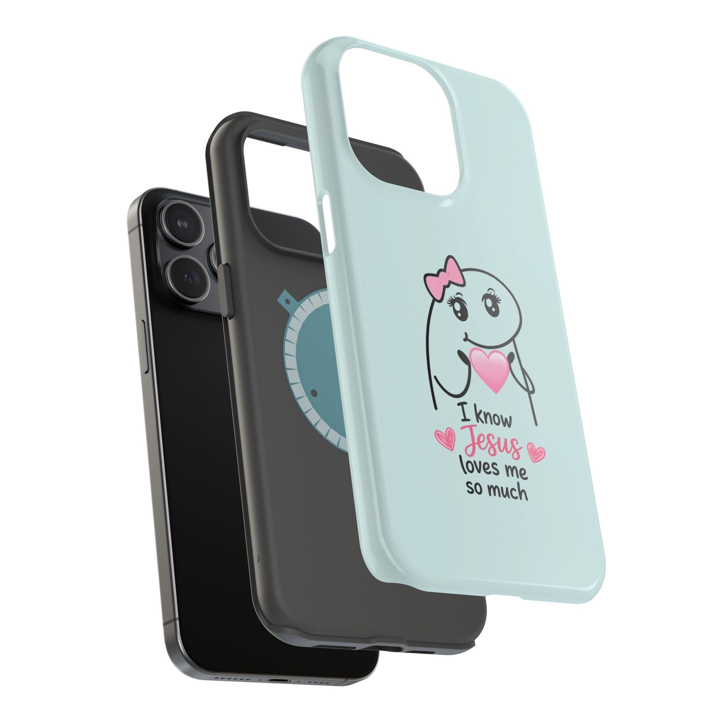 Christian Cute Heart Phone Case — "I Know Jesus Loves Me So Much" Magnetic Impact-Resistant Case