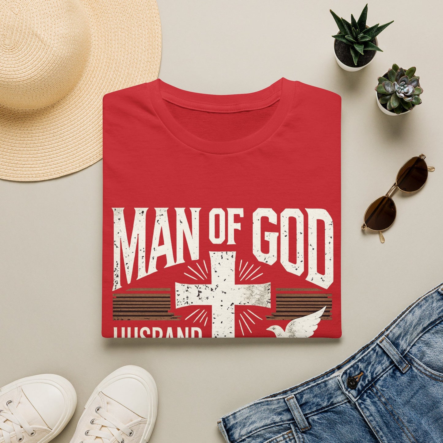 Man of God Dad T-Shirt – Christian Husband & Father Faith Tee
