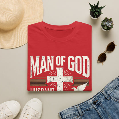 Man of God Dad T-Shirt – Christian Husband & Father Faith Tee