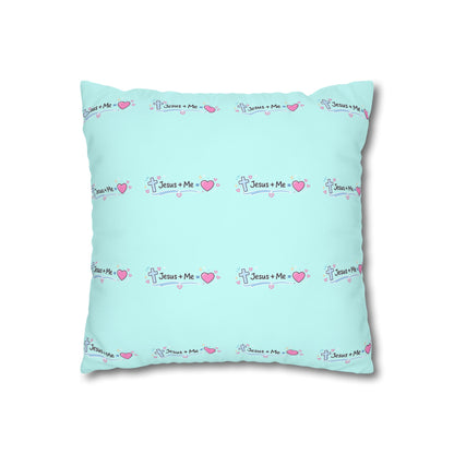 Christian Teddy Bear Pillow – "Spend Quality Time with Jesus Today" Square Throw Pillowcase