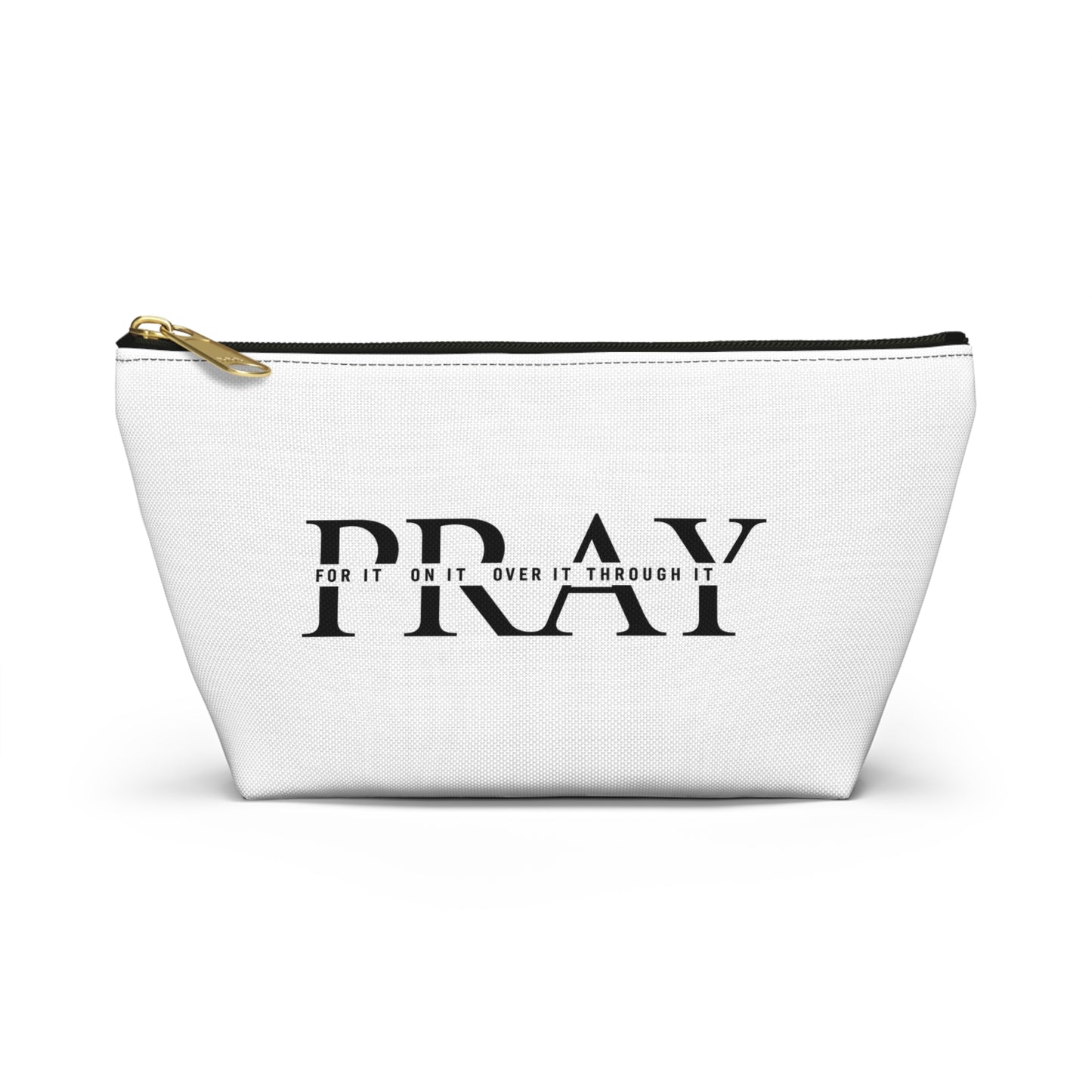 Faith Prayer Accessory Pouch — 'PRAY' & 'JESUS' Inspirational T-Bottom Pouch