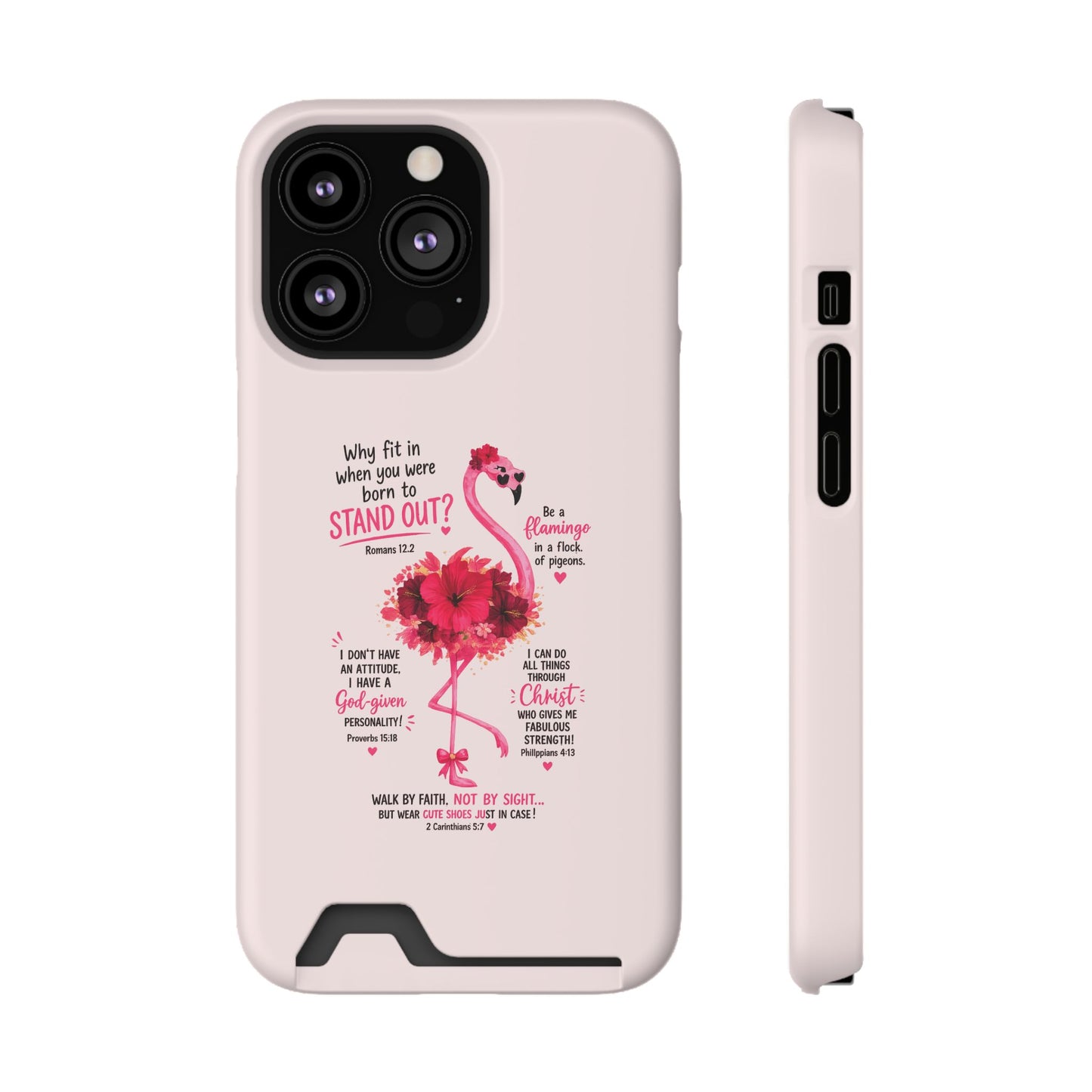 Flamingo 'Stand Out' Phone Card Case — Slim Wallet iPhone Case