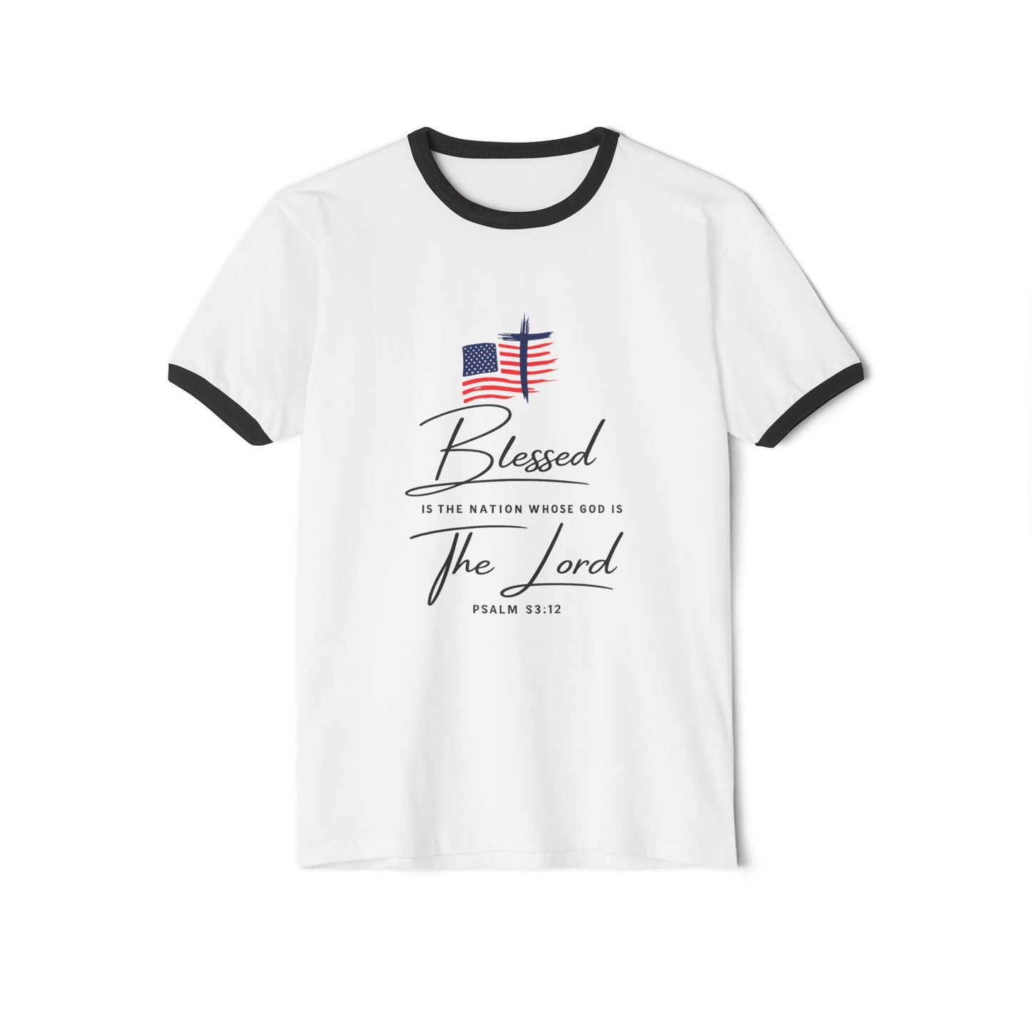 America 250 Blessed Unisex Cotton Ringer T-Shirt