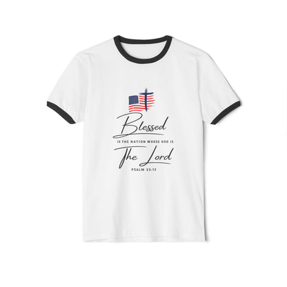 America 250 Blessed Unisex Cotton Ringer T-Shirt