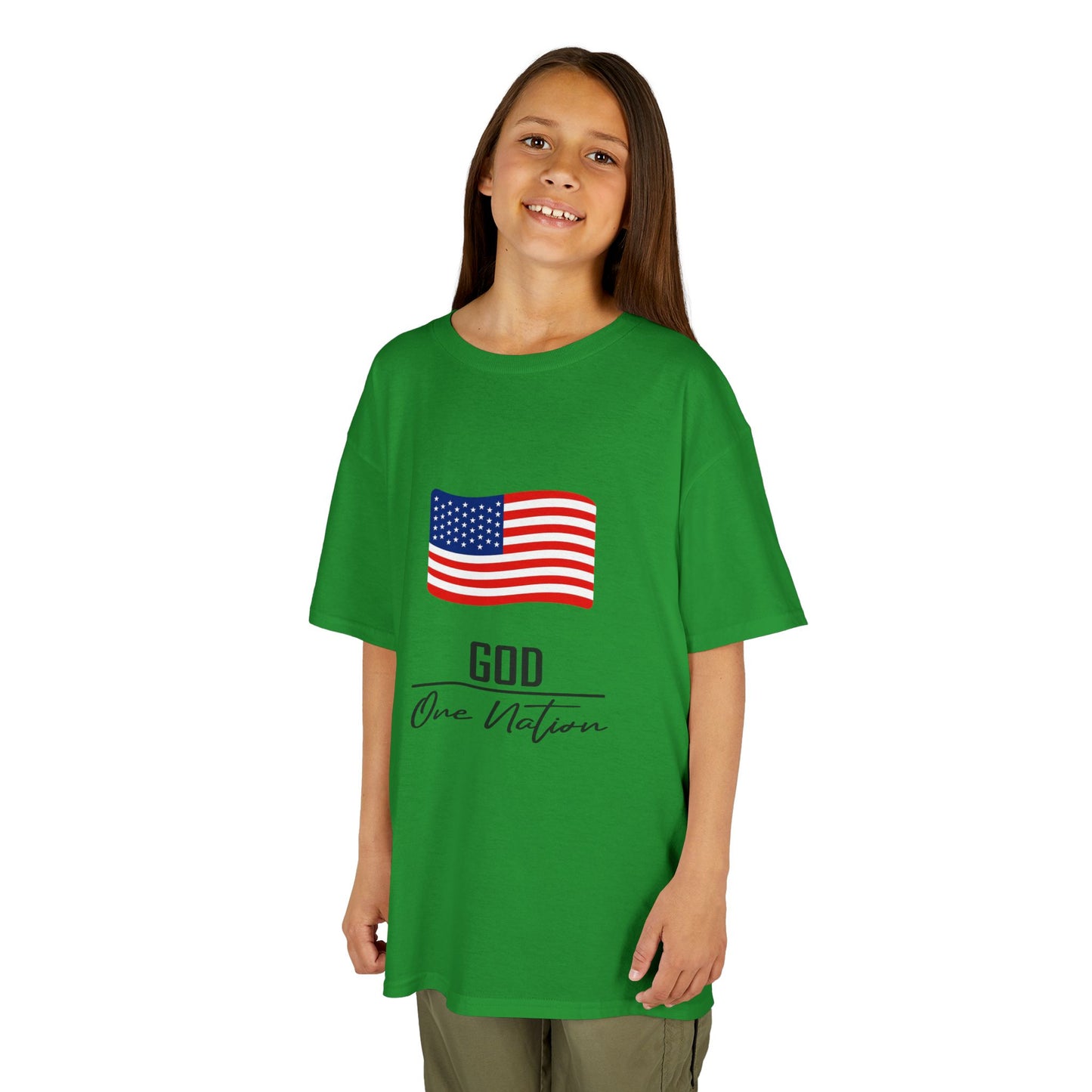UNISEX Kids Tee — American Flag 'God One Nation' Patriotic T‑Shirt