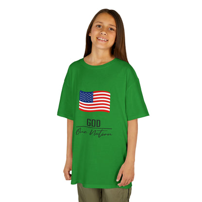 UNISEX Kids Tee — American Flag 'God One Nation' Patriotic T‑Shirt
