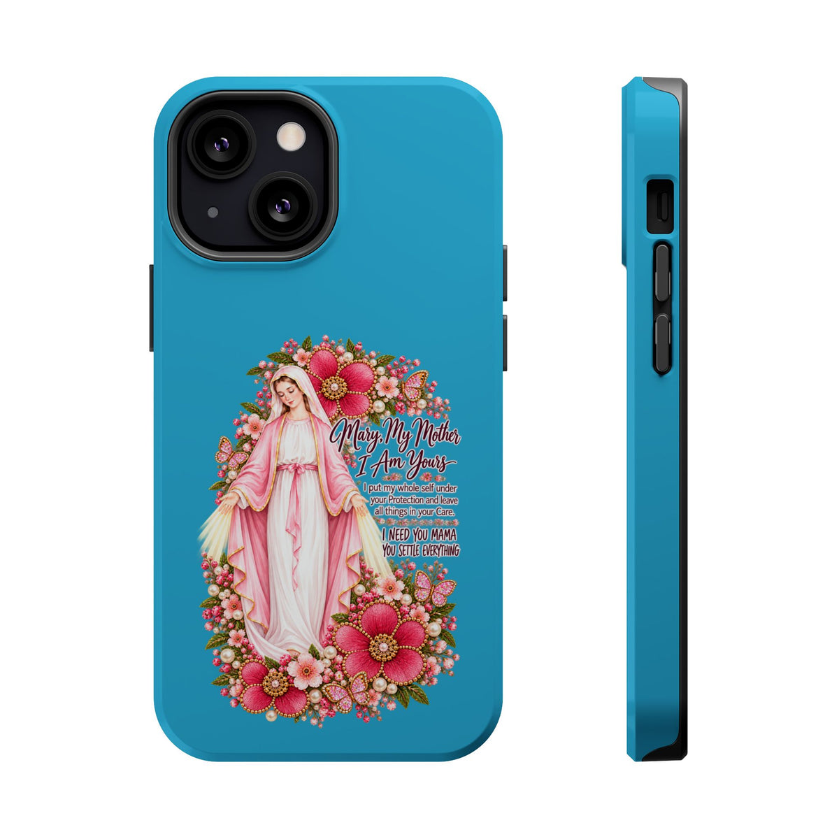 Religious Floral Phone Case — 'Blessed Virgin' Magnetic Impact-Resistant Case