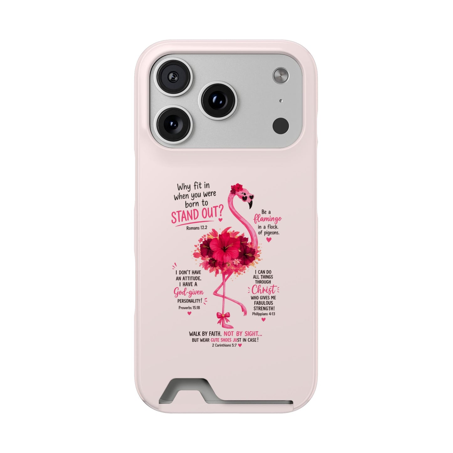 Flamingo 'Stand Out' Phone Card Case — Slim Wallet iPhone Case