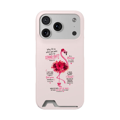 Flamingo 'Stand Out' Phone Card Case — Slim Wallet iPhone Case
