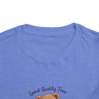 Toddler Tee — "Spend Quality Time with Jesus Today!" Bear Christian Kids Shirt