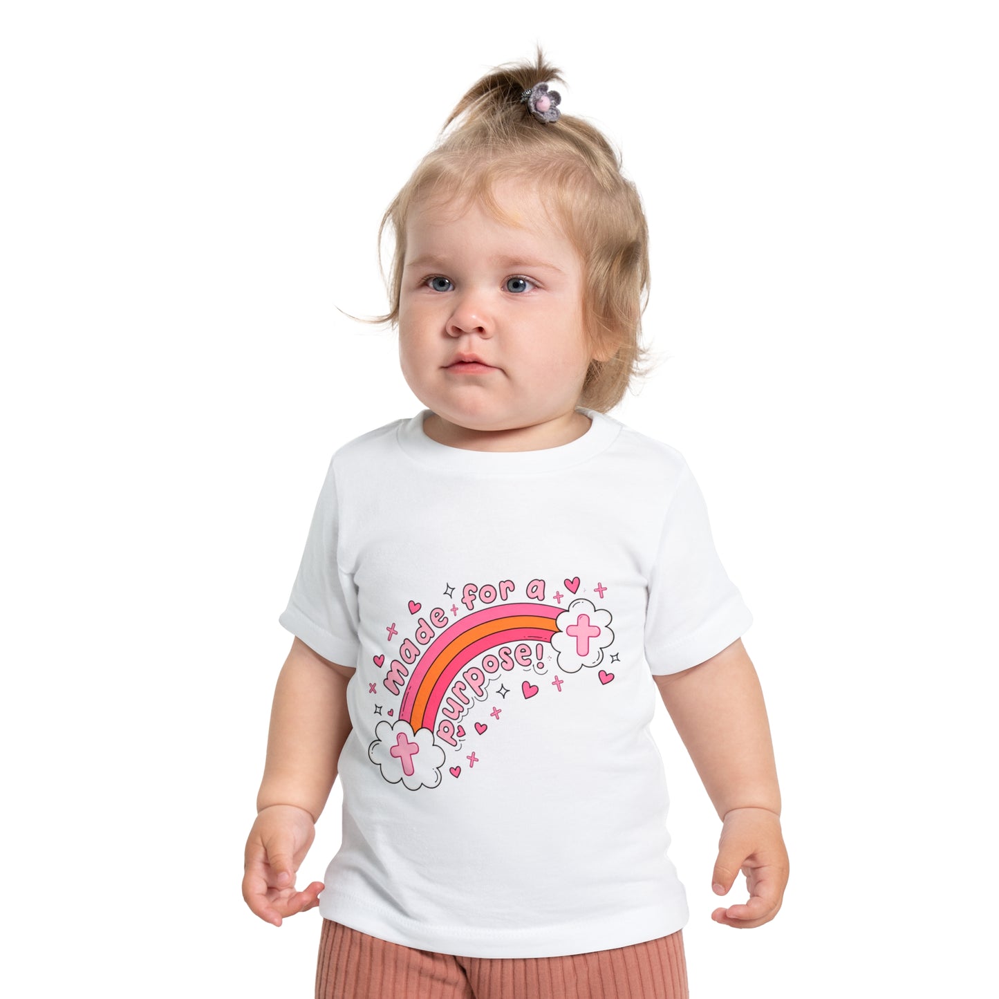 Baby T-Shirt — "Made for a Purpose" Rainbow & "Jesus Won My Heart" Christian Tee
