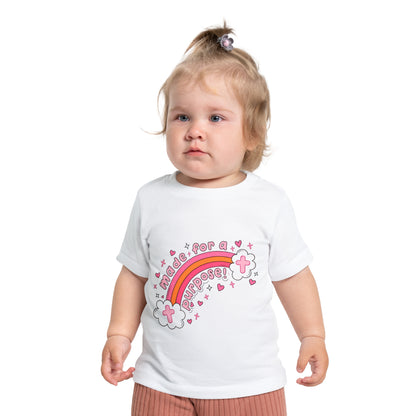 Baby T-Shirt — "Made for a Purpose" Rainbow & "Jesus Won My Heart" Christian Tee