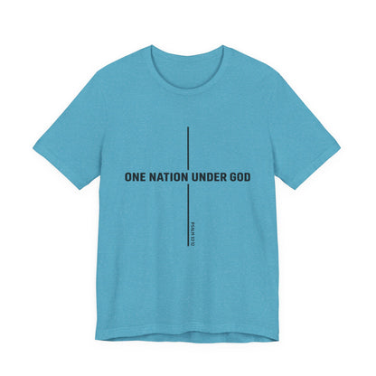 Christian Fish Tee — Small Circular 'JESUS' Design, Faith Graphic Shirt