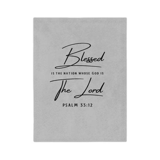 Blessed Is The Nation Microfiber Blanket — Psalm 33:12 Inspirational Throw