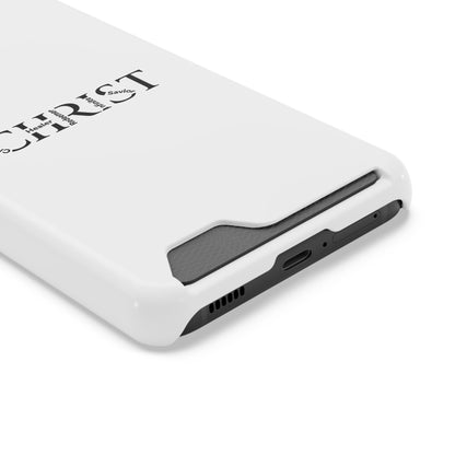 Christian Phone Card Case — Minimal 'CHRIST' Text Wallet Phone Case