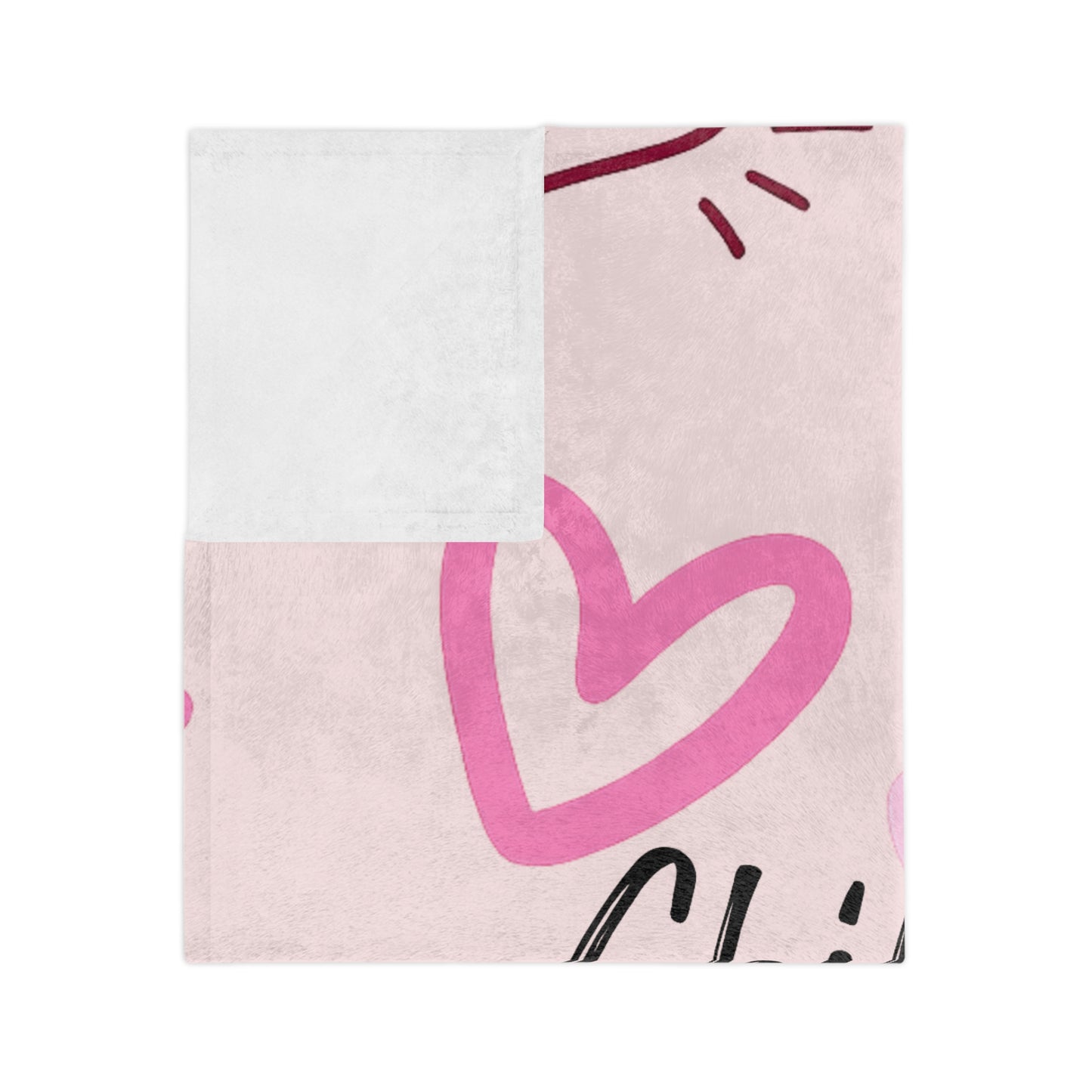 Child of God Heart Blanket — Pink Velveteen Microfiber Throw