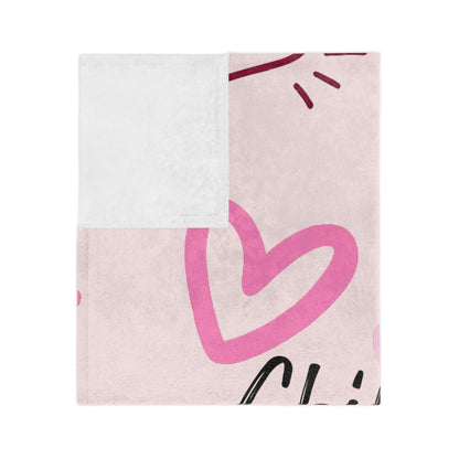 Child of God Heart Blanket — Pink Velveteen Microfiber Throw