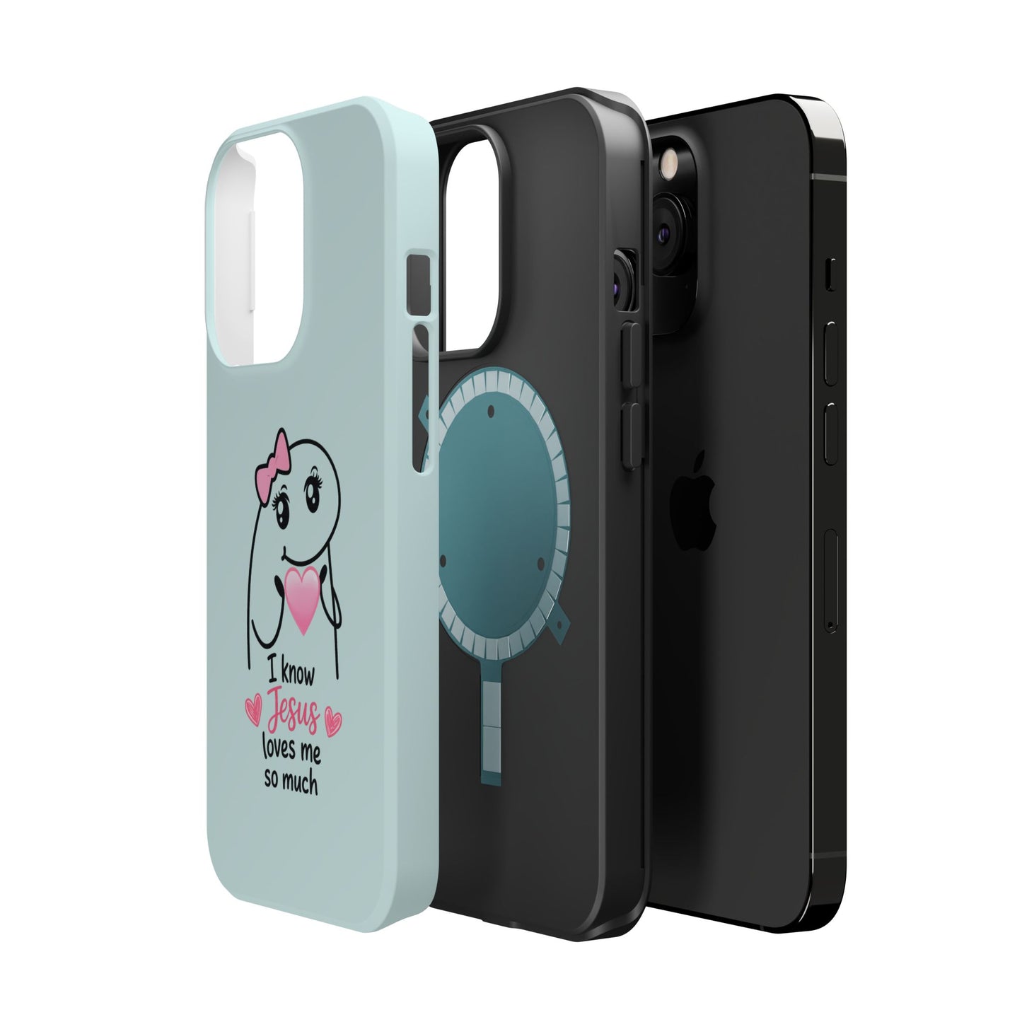 Christian Cute Heart Phone Case — "I Know Jesus Loves Me So Much" Magnetic Impact-Resistant Case