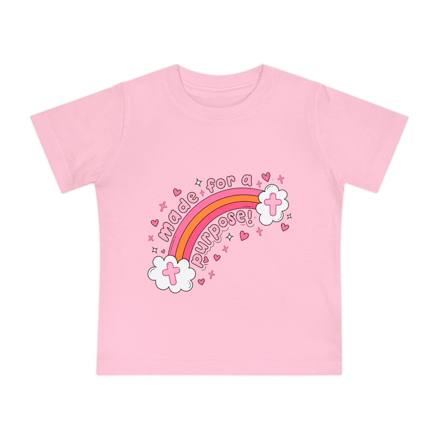 Baby T-Shirt — "Made for a Purpose" Rainbow & "Jesus Won My Heart" Christian Tee