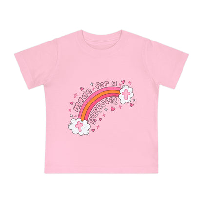 Baby T-Shirt — "Made for a Purpose" Rainbow & "Jesus Won My Heart" Christian Tee