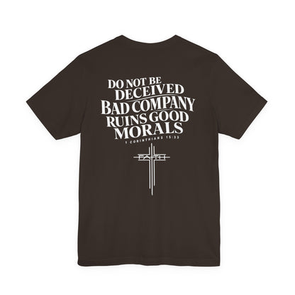 Christian Cross Tee — “Do Not Be Deceived” Inspirational Scripture T‑Shirt