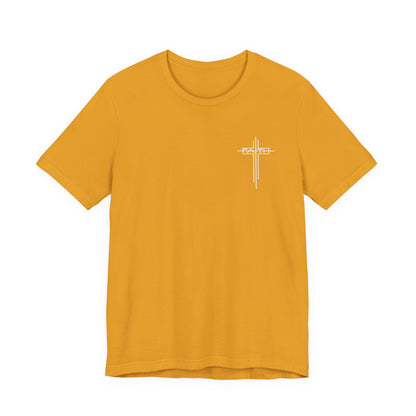 Christian Cross T‑Shirt — Subtle Back Cross Graphic Religious Tee