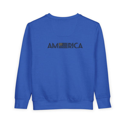 Toddler Sweatshirt - 'Duty to God' Patriotic Eagle & Flag