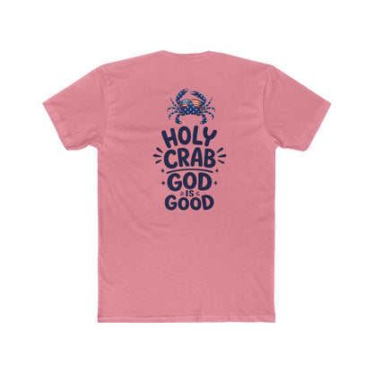 Holy Crab God Is Good T-Shirt — Christian Coastal Tee with Cross & Crab Design