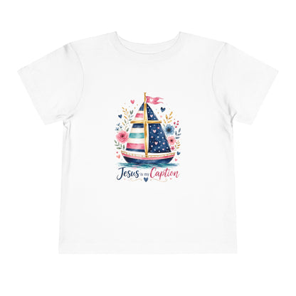 Toddler Tee - 'Jesus is my Captain' Nautical Sailboat Christian Shirt