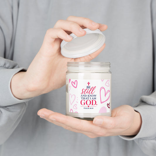 Inspirational Psalm 46:10 Scented Soy Candle — 'Be Still and Know That I Am God' (9oz)