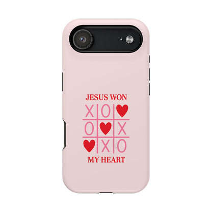 iPhone Case — "Jesus Won My Heart" Pink Magnetic Impact-Resistant Phone Case