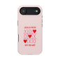 iPhone Case — "Jesus Won My Heart" Pink Magnetic Impact-Resistant Phone Case