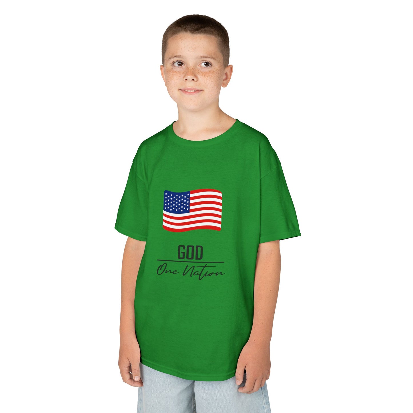 UNISEX Kids Tee — American Flag 'God One Nation' Patriotic T‑Shirt