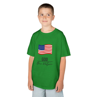 UNISEX Kids Tee — American Flag 'God One Nation' Patriotic T‑Shirt